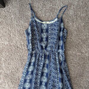 Blue Printed Maxi Dress